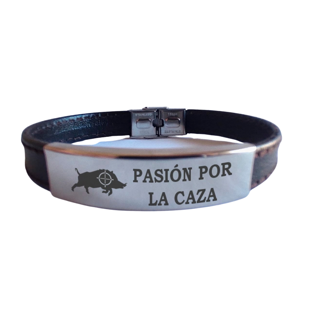 Pulsera piel Pasión por la Caza con Jabalí