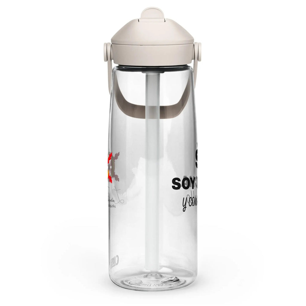 Comprar Botella de agua con tapa y pajita abatible "SÍ, Soy Facha, y con orgullo" La Flamenca de Borgoña Bandera España