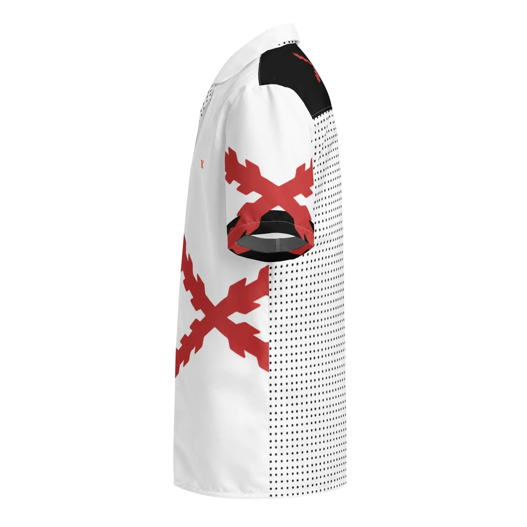 Comprar Camisa Cruz de Borgoña y Lunares manga corta unisex Bandera España La Flamenca de Borgoña Patricia Muñoz VOX