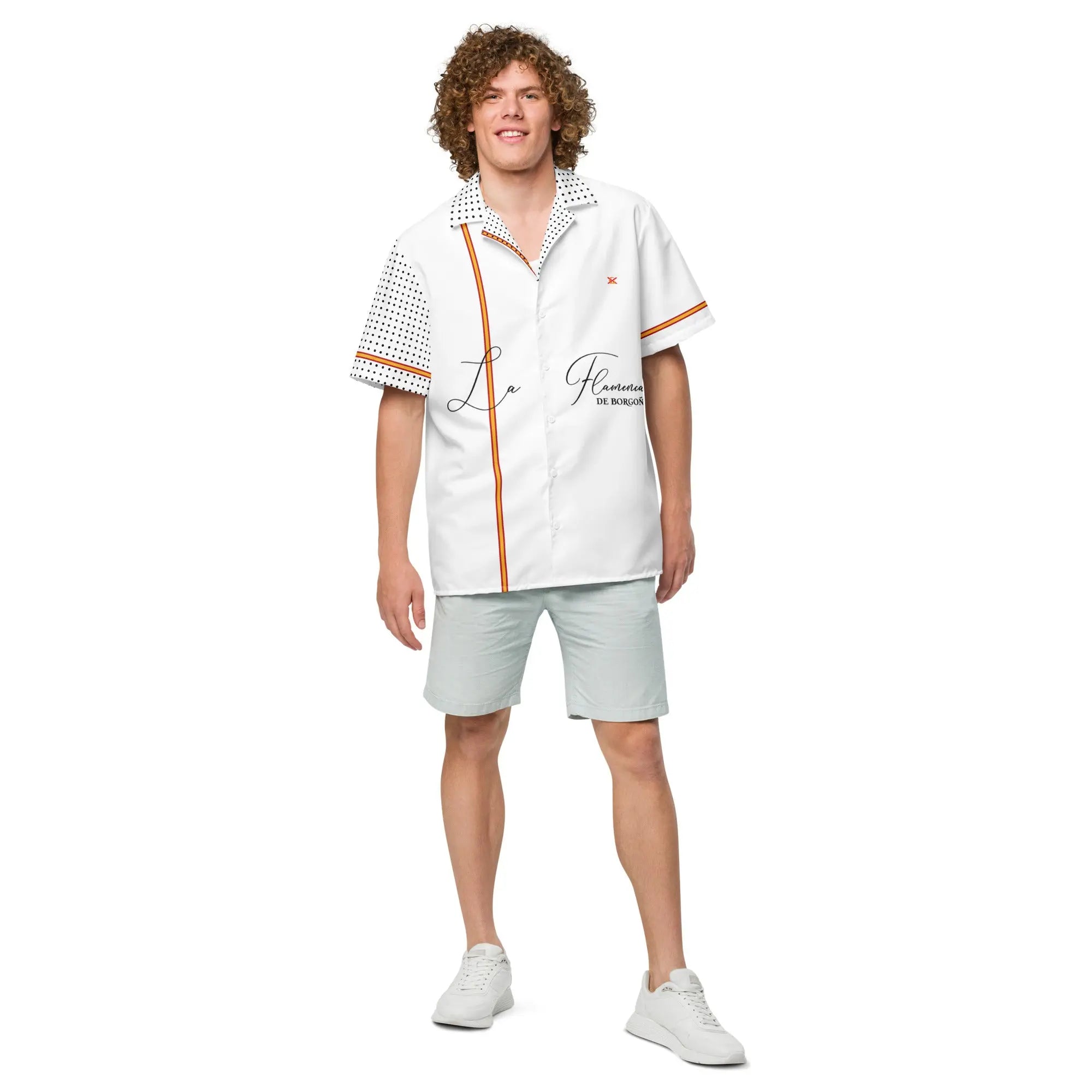 Comprar Camisa lunares La Flamenca de Borgoña manga corta unisex Bandera España La Flamenca de Borgoña Patricia Muñoz VOX