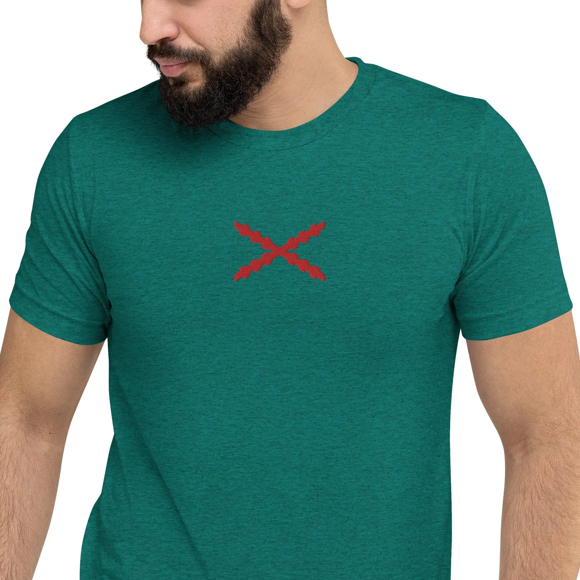 Comprar Camiseta Cruz de Borgoña bordada de manga corta Bandera España La Flamenca de Borgoña Patricia Muñoz VOX