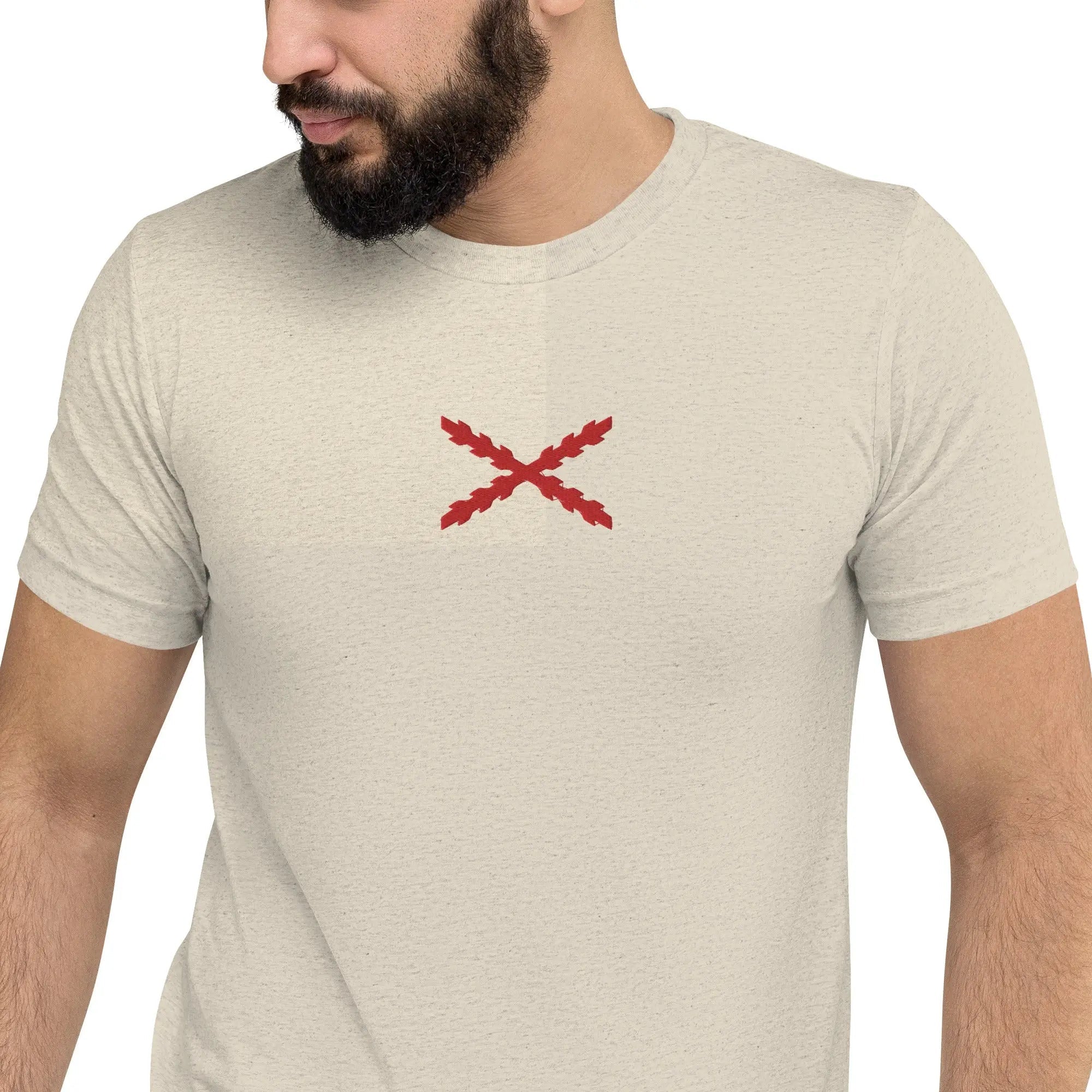 Comprar Camiseta Cruz de Borgoña bordada de manga corta Bandera España La Flamenca de Borgoña Patricia Muñoz VOX