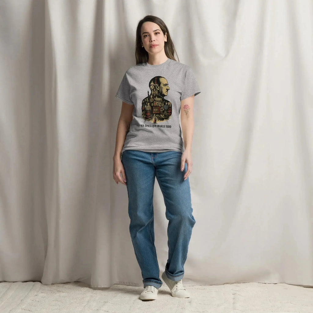 Comprar Camiseta Franco - La época que marcó todo - OFERTA blanco M La Flamenca de Borgoña Bandera España
