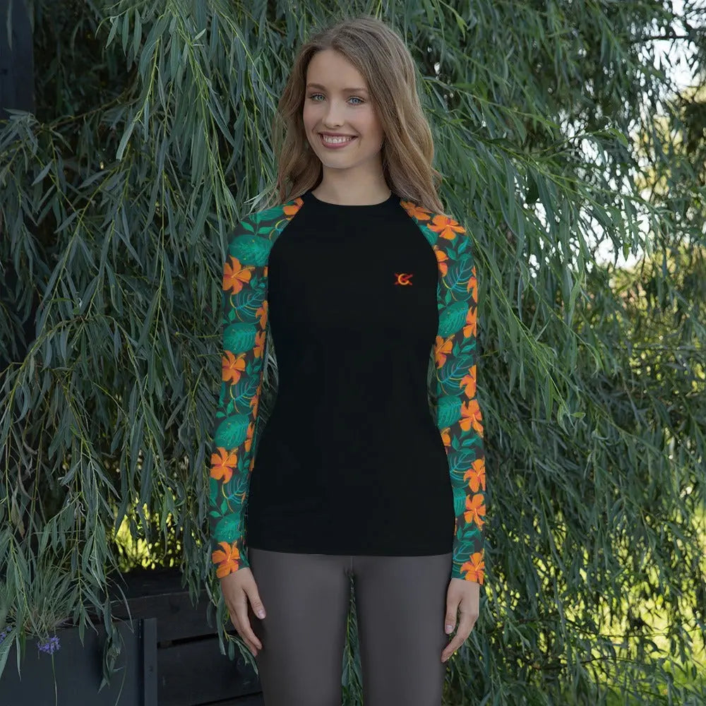 Comprar Camiseta Surf floreada UPF50 para mujer Bandera España La Flamenca de Borgoña Patricia Muñoz VOX