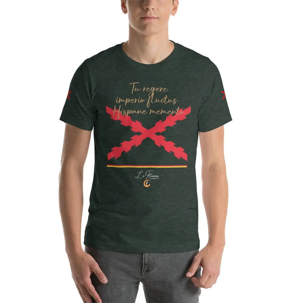 Comprar Camiseta de España "Tu regere imperio fluctus hispane memento" Unisex Bandera España La Flamenca de Borgoña Patricia Muñoz VOX