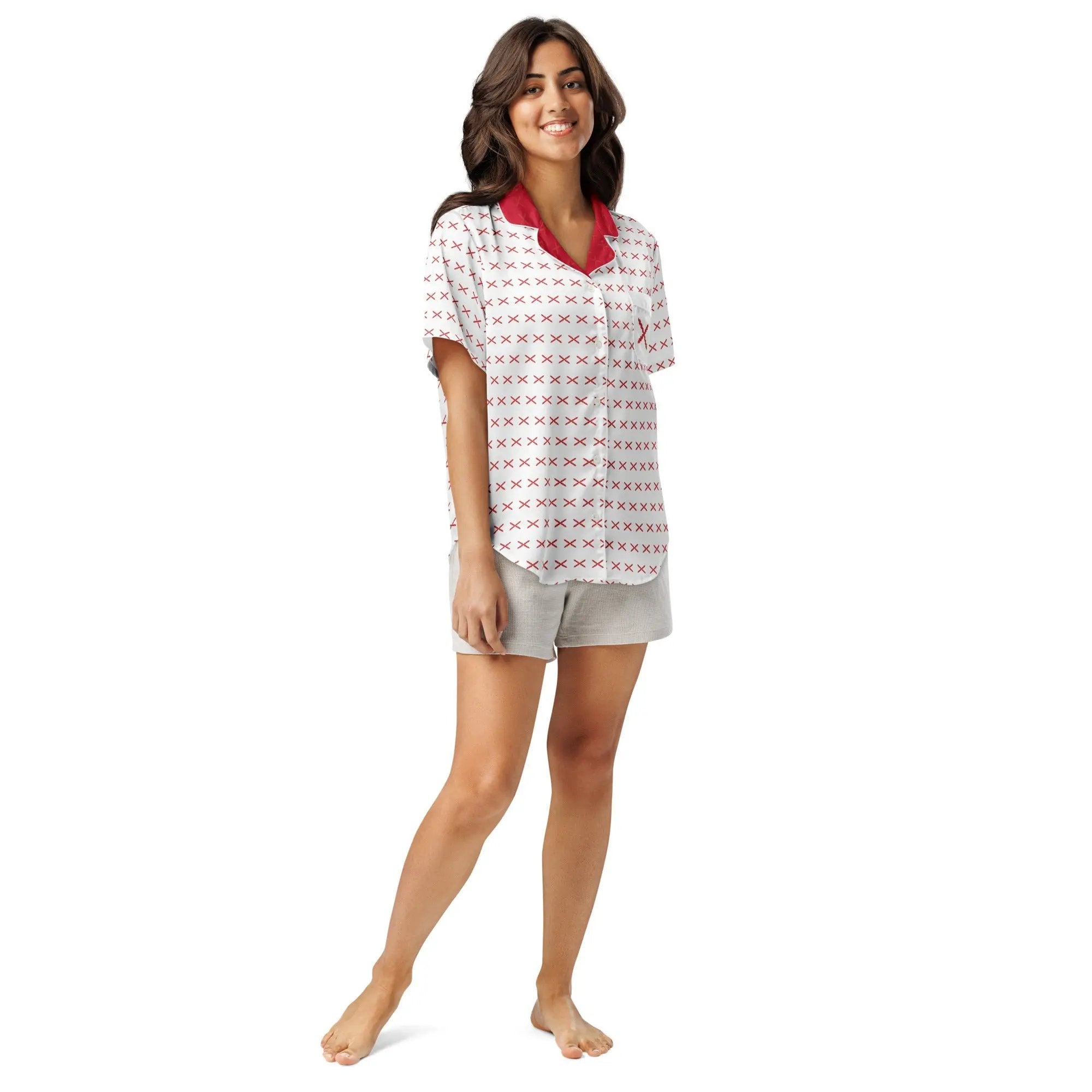 Comprar Camiseta de pijama de manga corta Cruz de Borgoña con ribete La Flamenca de Borgoña Bandera España