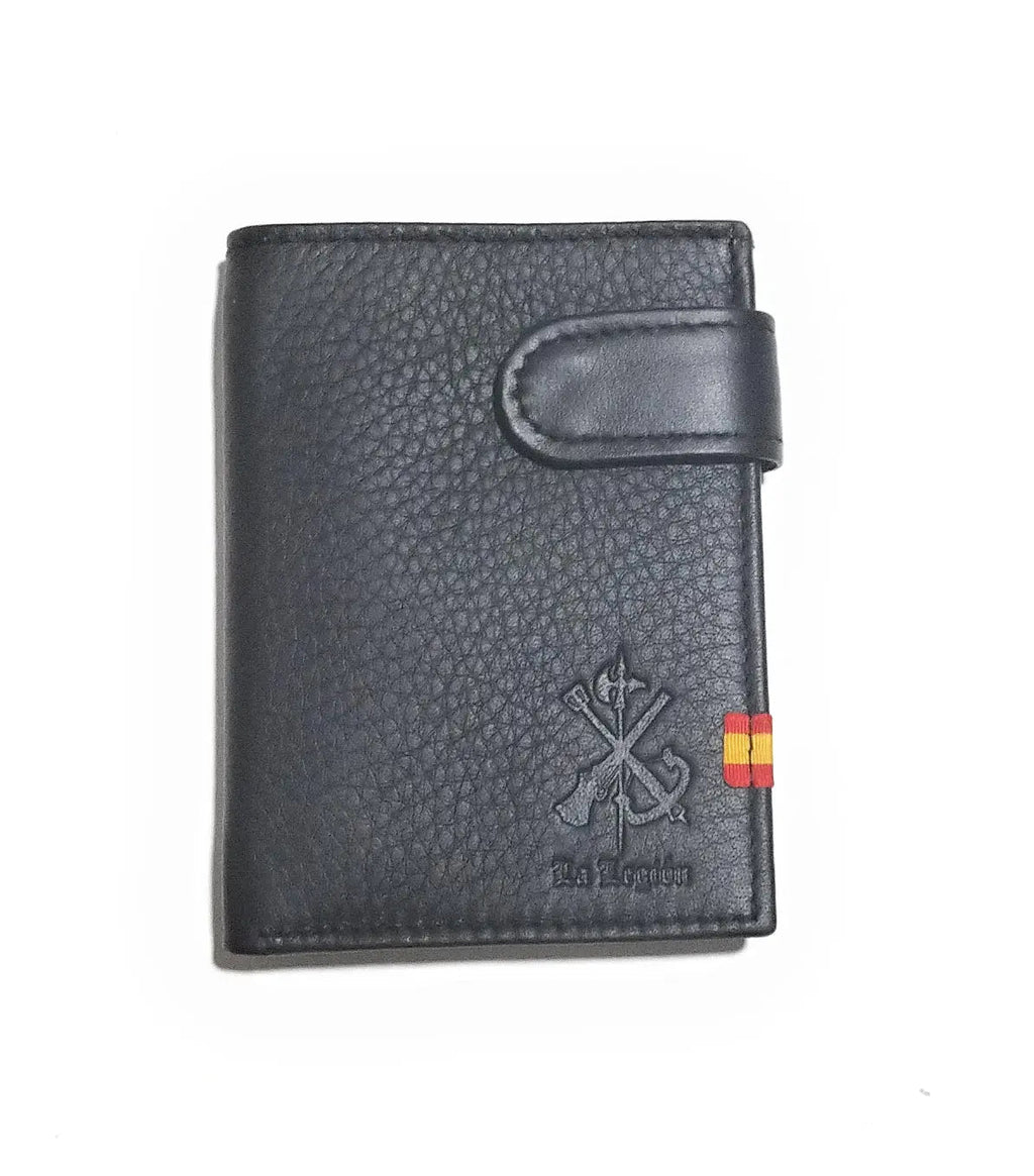 Comprar Cartera Legión bandera España Negra La Flamenca de Borgoña, Bandera de España, Cruz de Borgoña, Patricia Muñoz, VOX, Santiago Abascal 
