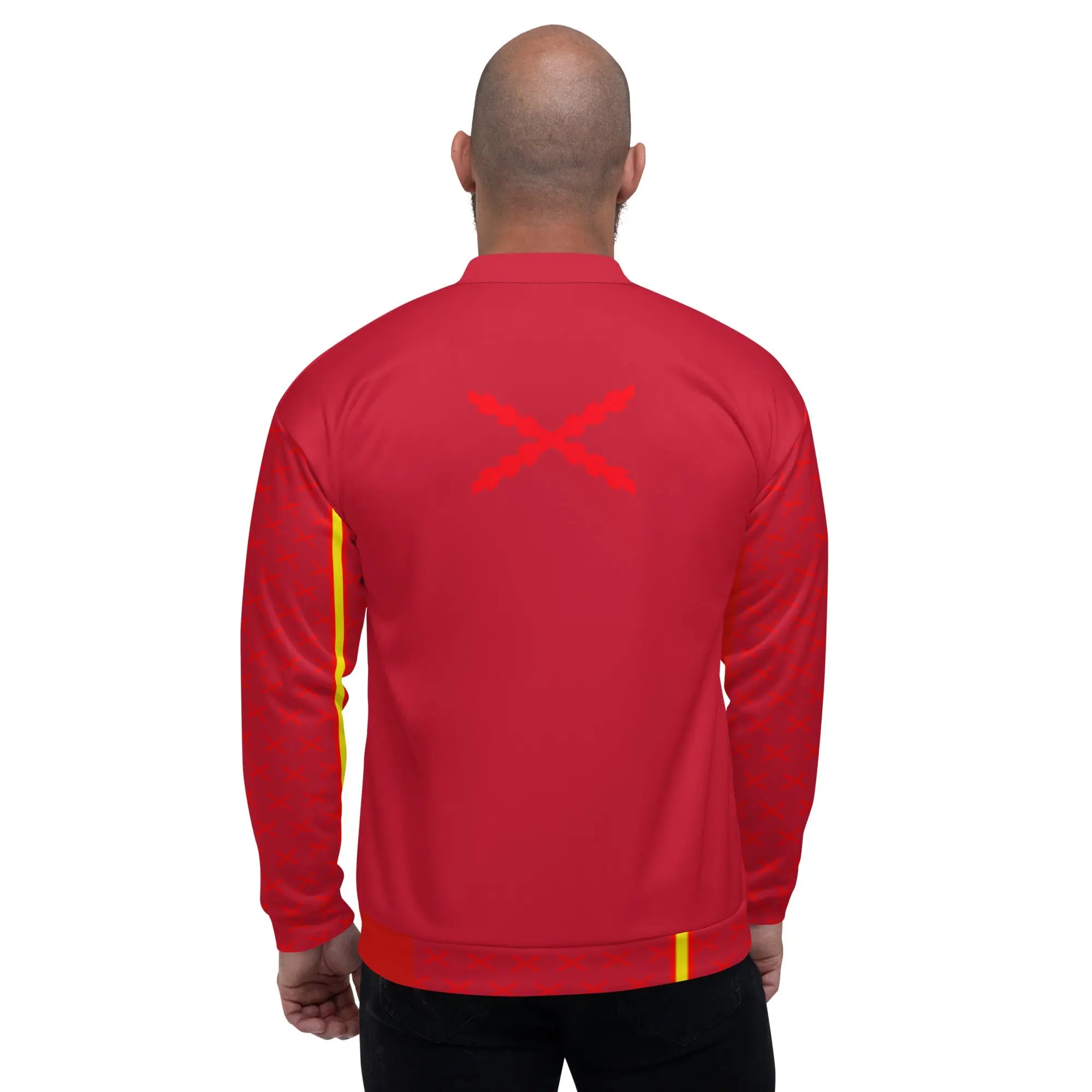 Comprar Chaqueta Bandera España bomber unisex roja Bandera España La Flamenca de Borgoña Patricia Muñoz VOX