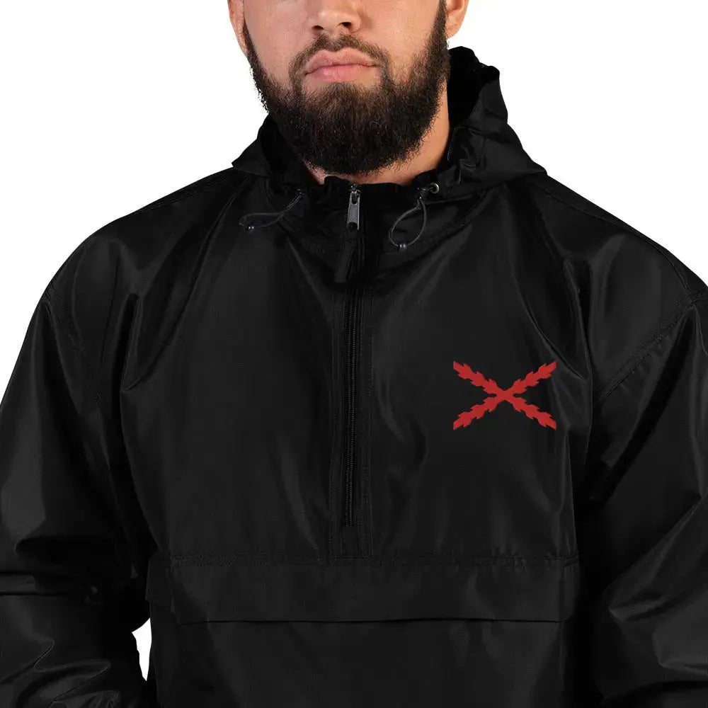 Comprar Chaqueta chubasquero plegable Champion Cruz de Borgoña bordada Bandera España La Flamenca de Borgoña Patricia Muñoz VOX