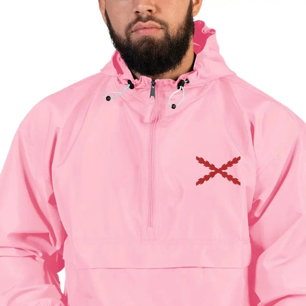 Comprar Chaqueta chubasquero plegable Champion Cruz de Borgoña bordada Bandera España La Flamenca de Borgoña Patricia Muñoz VOX