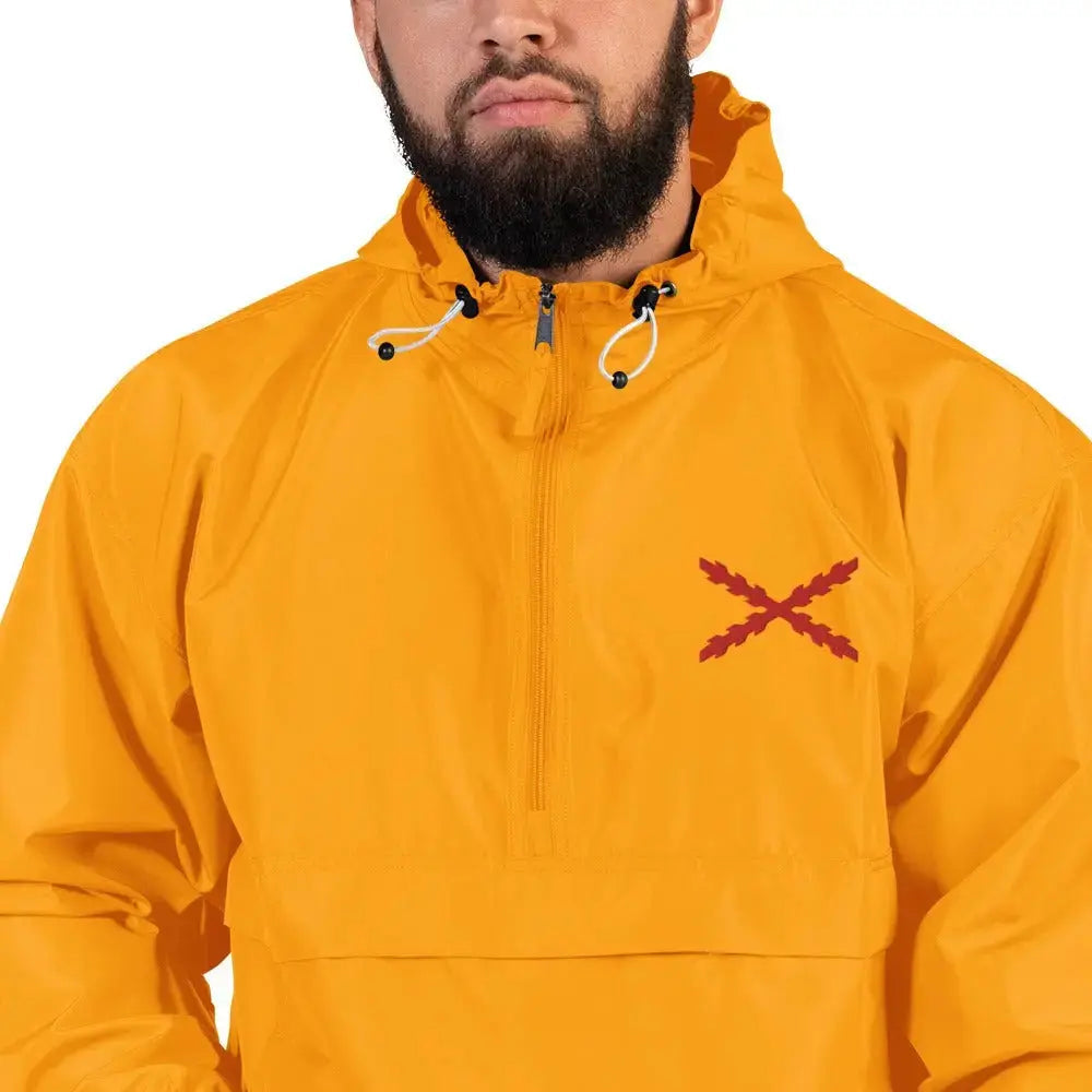 Comprar Chaqueta chubasquero plegable Champion Cruz de Borgoña bordada Bandera España La Flamenca de Borgoña Patricia Muñoz VOX