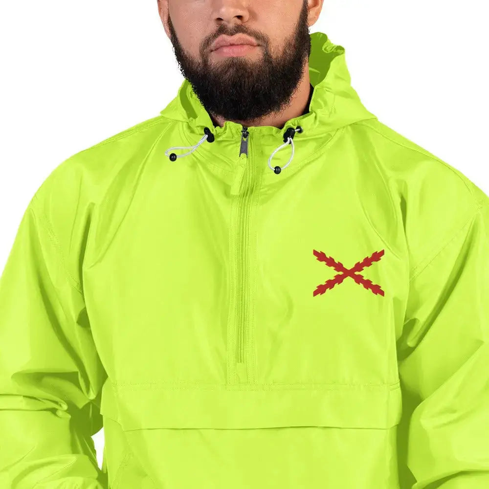 Comprar Chaqueta chubasquero plegable Champion Cruz de Borgoña bordada Bandera España La Flamenca de Borgoña Patricia Muñoz VOX