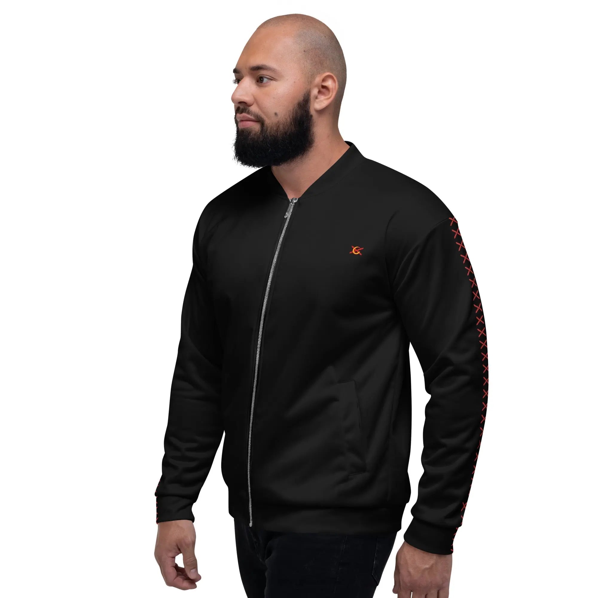 Comprar Chaqueta deportiva Cruz de Borgoña negra bomber unisex Bandera España La Flamenca de Borgoña Patricia Muñoz VOX