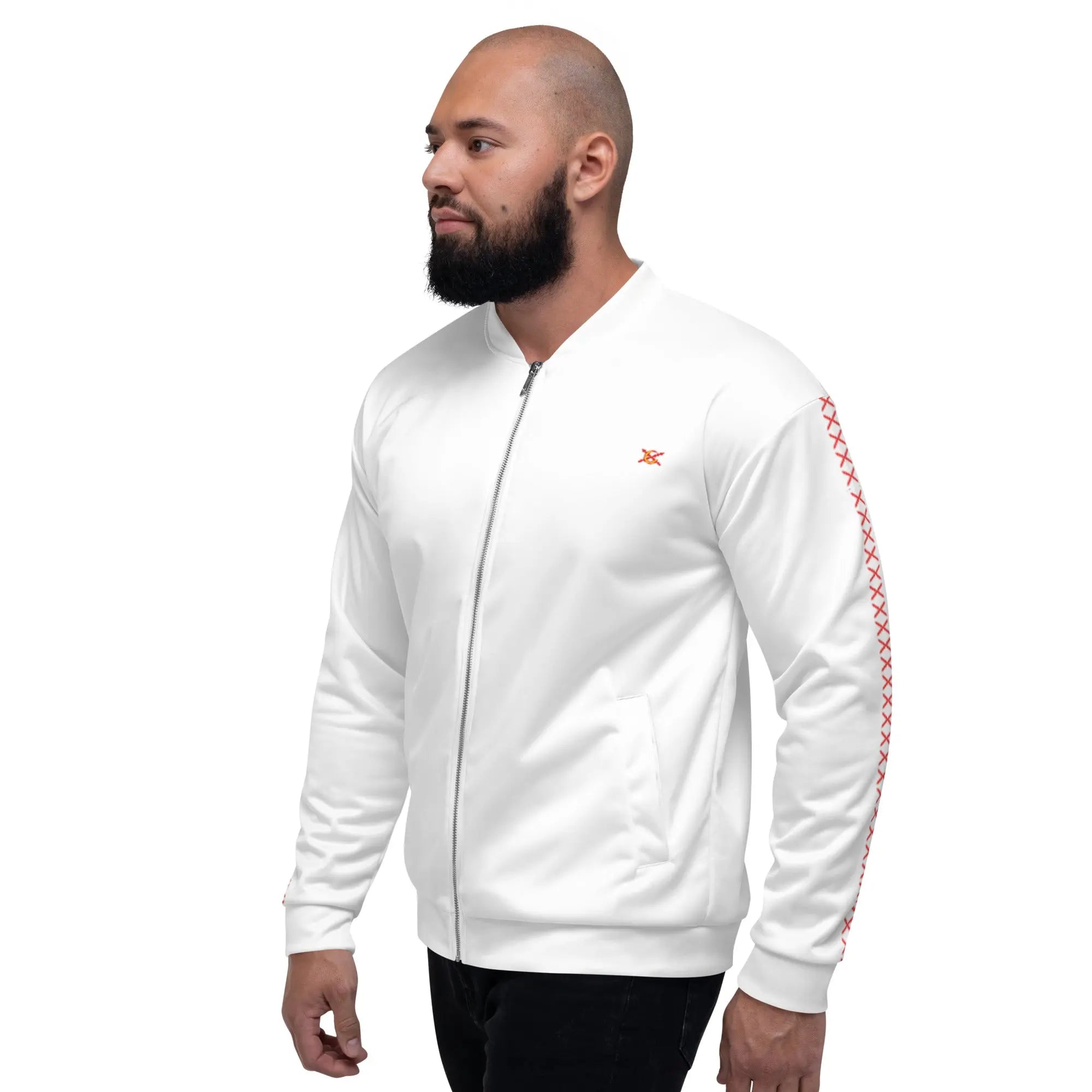 Comprar Chaqueta deportiva Cruz de Borgoña unisex blanca Bandera España La Flamenca de Borgoña Patricia Muñoz VOX