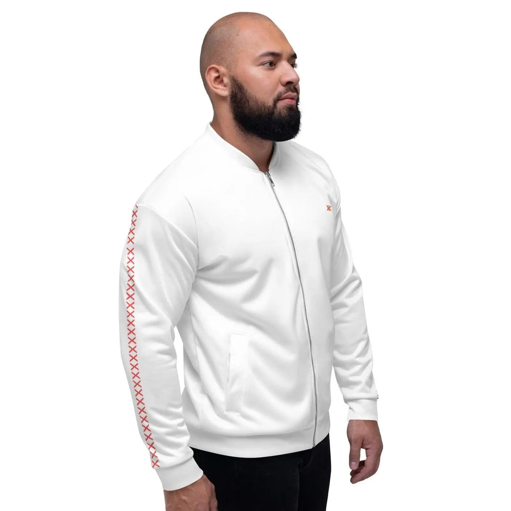 Comprar Chaqueta deportiva Cruz de Borgoña unisex blanca Bandera España La Flamenca de Borgoña Patricia Muñoz VOX
