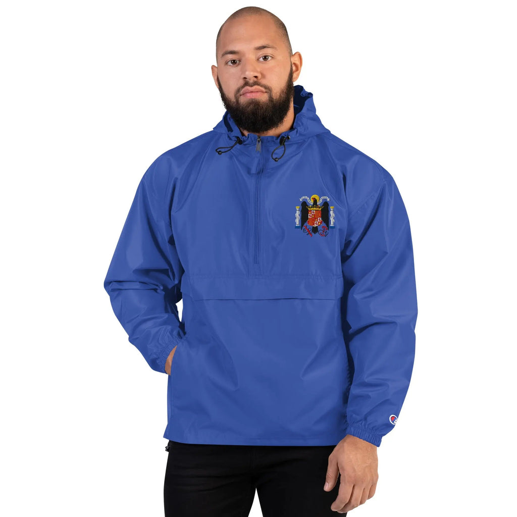 Comprar Chaqueta unisex Águila de San Juan bordada plegable Champion La Flamenca de Borgoña Bandera España
