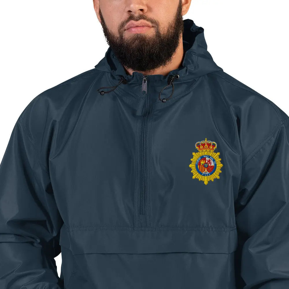 Comprar Chaqueta unisex Policía Nacional bordada plegable Champion La Flamenca de Borgoña Bandera España