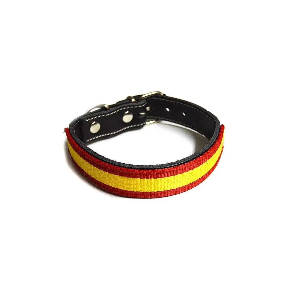 Comprar Collar piel negra vaquetilla Bandera España Bandera España La Flamenca de Borgoña Patricia Muñoz VOX