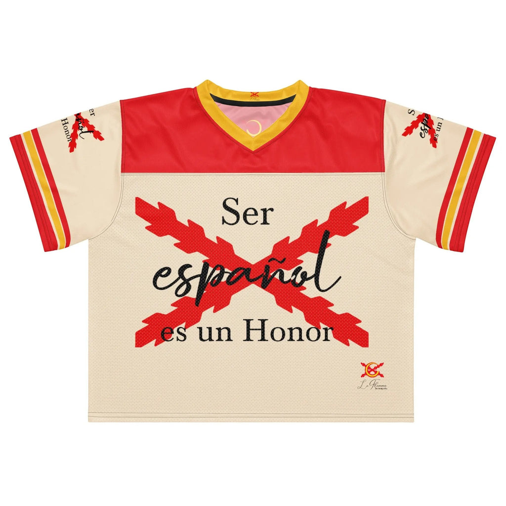 Comprar Jersey de fútbol boxy «Ser español es un Honor» La Flamenca de Borgoña Bandera España