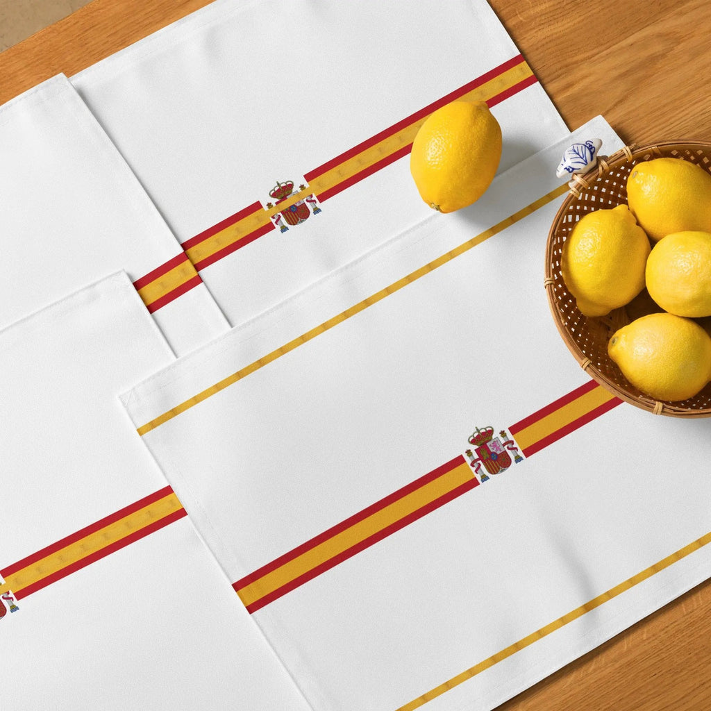 Comprar Juego de manteles individuales Bandera de España detalle dorado La Flamenca de Borgoña Bandera España