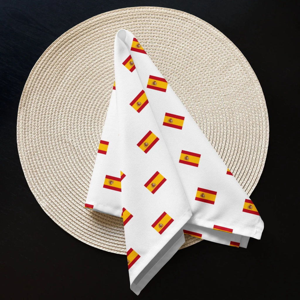 Comprar Juego de servilletas de tela Bandera de España blanca mosaico La Flamenca de Borgoña Bandera España