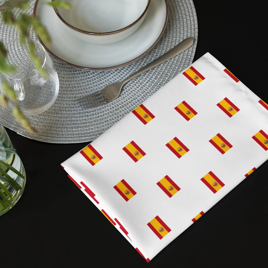 Comprar Juego de servilletas de tela Bandera de España blanca mosaico La Flamenca de Borgoña Bandera España