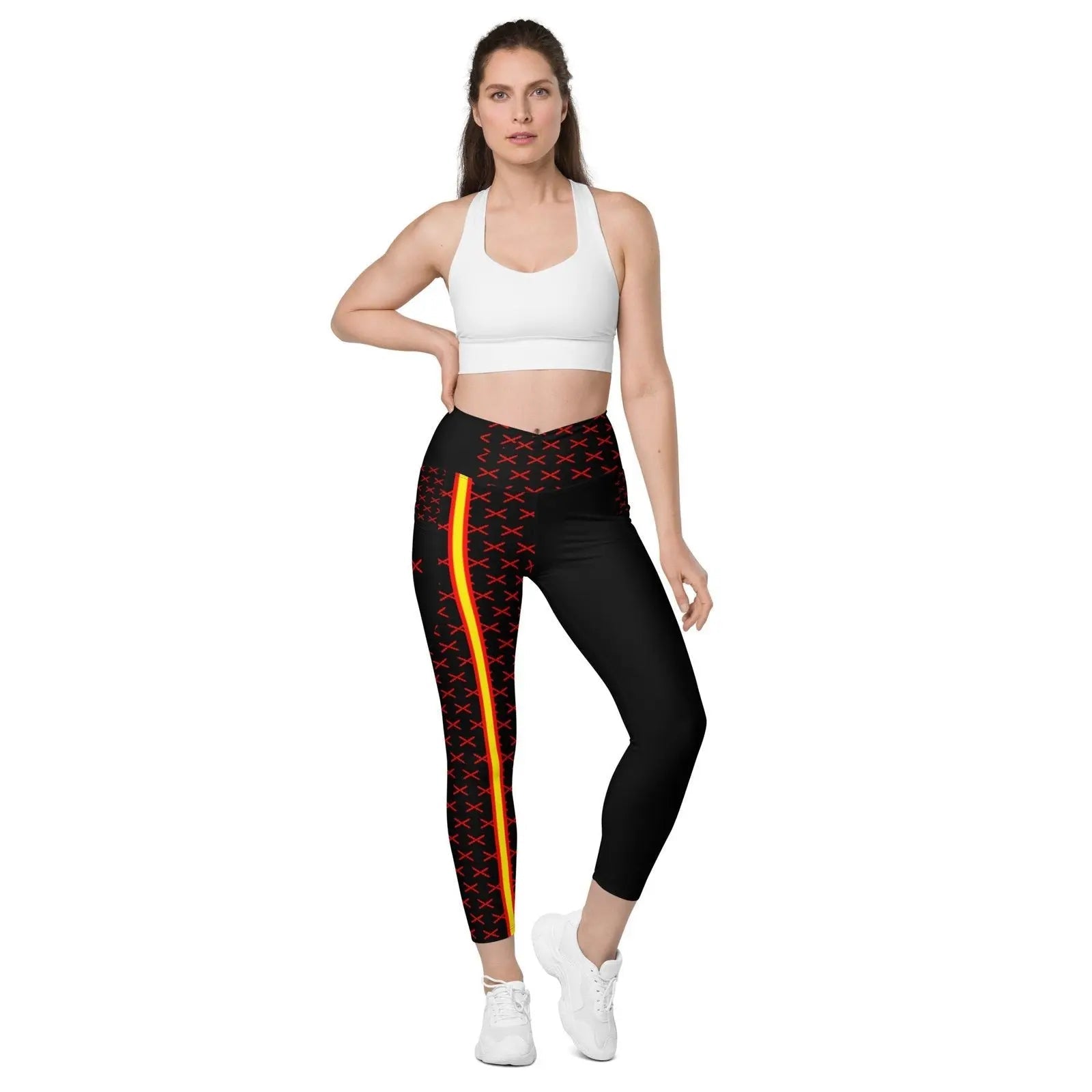 Comprar Leggins de cintura cruzada con bolsillos Cruz de Borgoña Bandera España La Flamenca de Borgoña Patricia Muñoz VOX