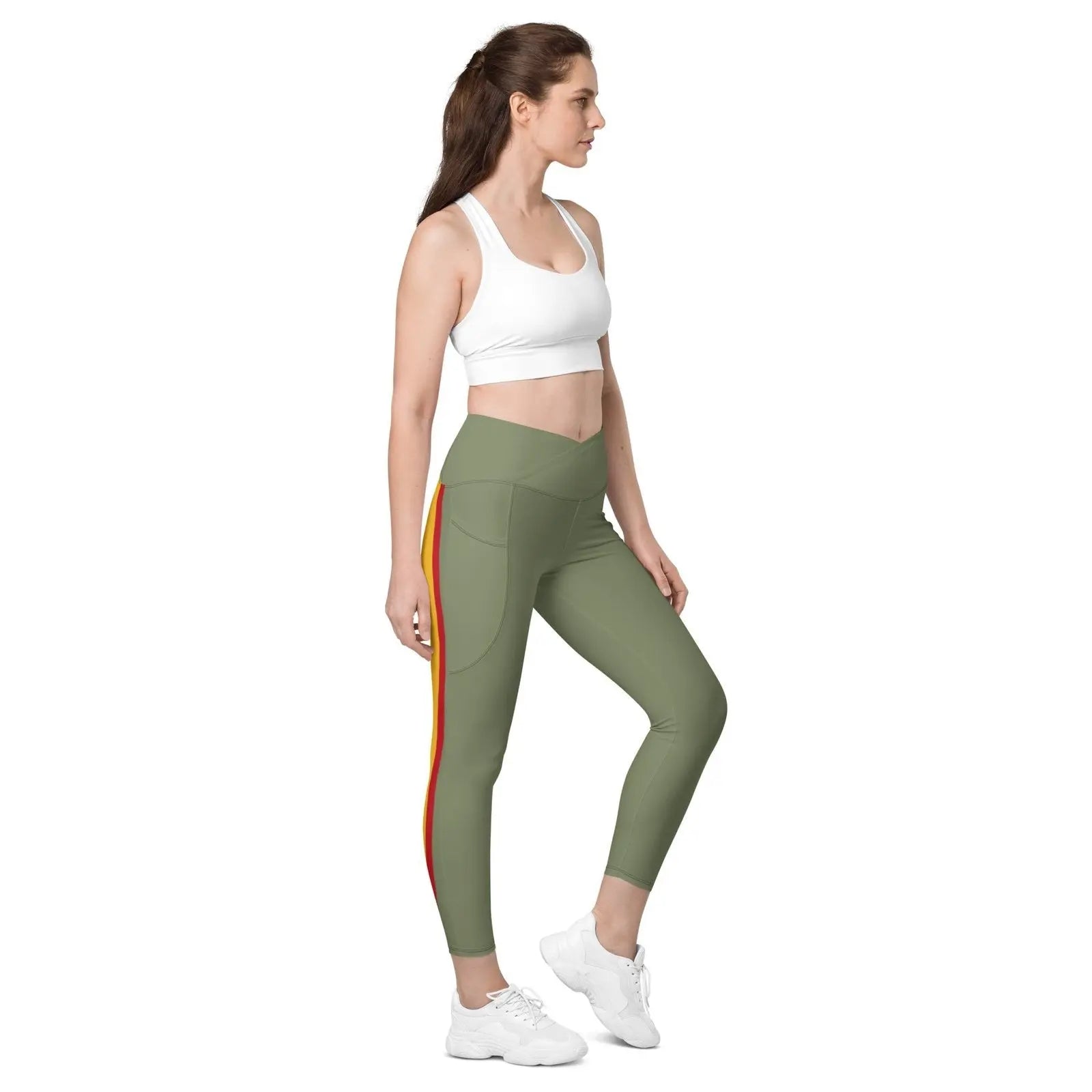 Comprar Leggins verde cintura cruzada con bolsillos Bandera de España Bandera España La Flamenca de Borgoña Patricia Muñoz VOX