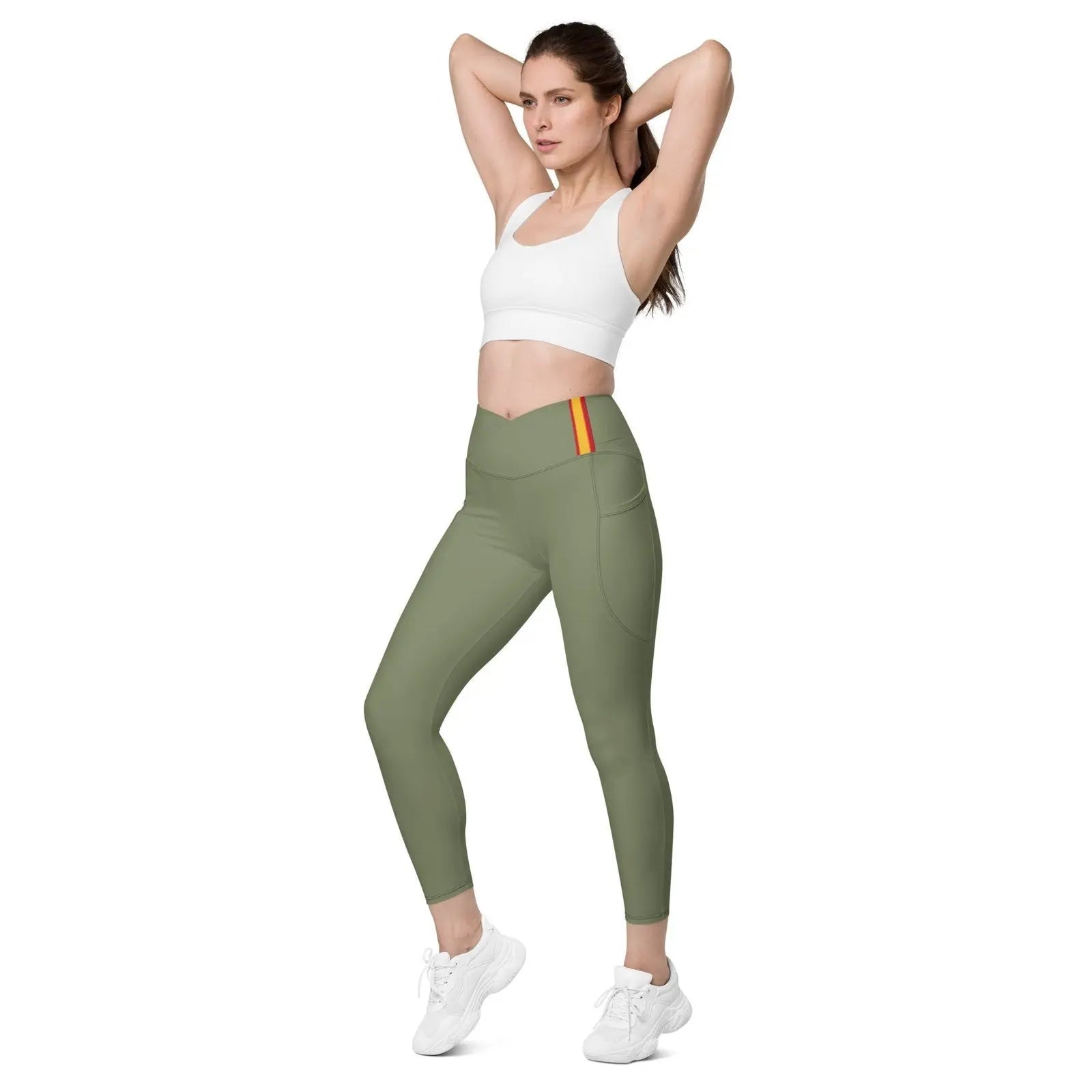 Comprar Leggins verde cintura cruzada con bolsillos Bandera de España Bandera España La Flamenca de Borgoña Patricia Muñoz VOX