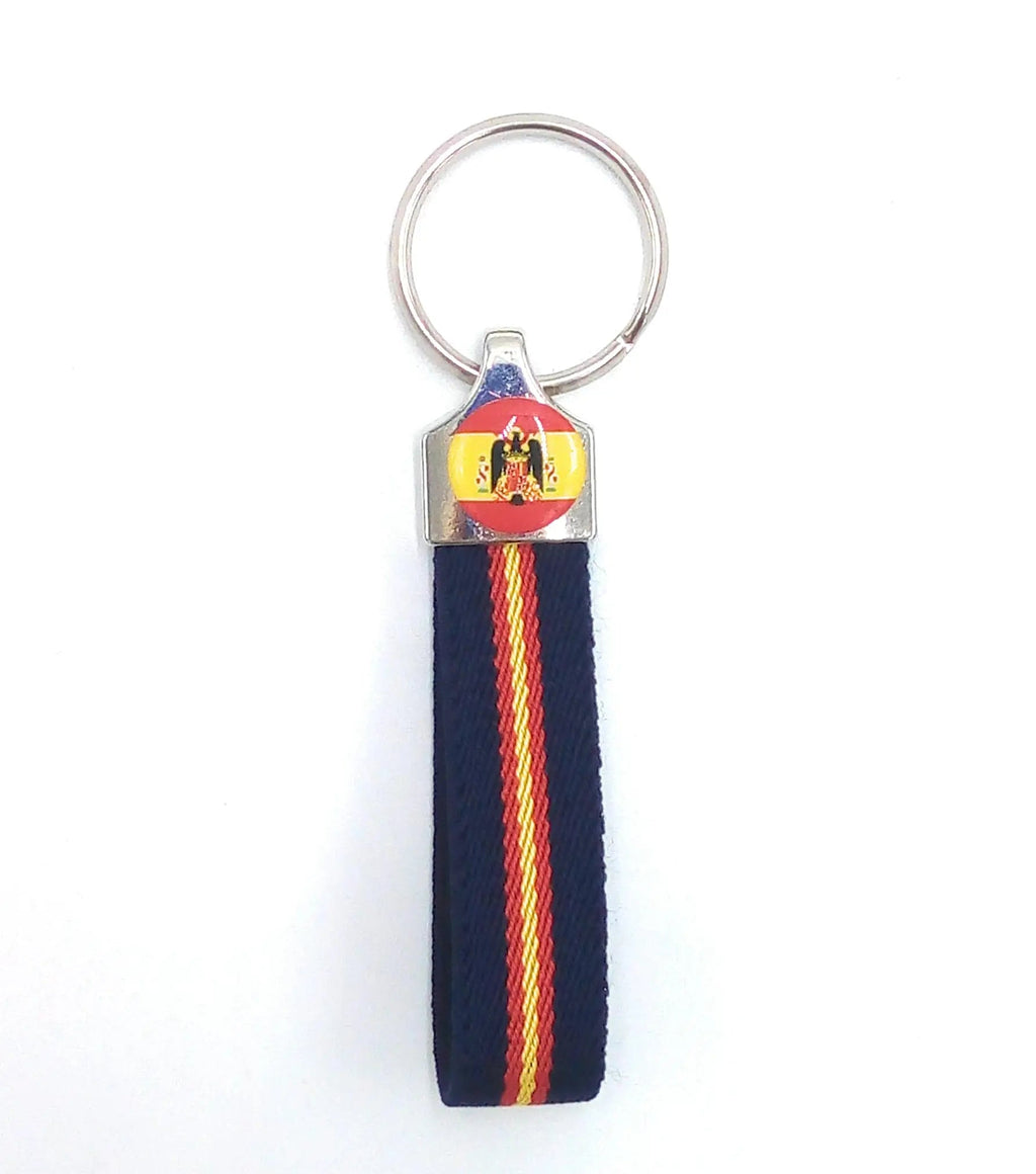 Comprar Llavero Águila de San Juan Bandera de España lona azul Bandera España La Flamenca de Borgoña Patricia Muñoz VOX
