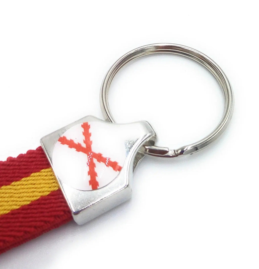 Comprar Llavero Cruz de Borgoña y Bandera España lona azul Bandera España La Flamenca de Borgoña Patricia Muñoz VOX