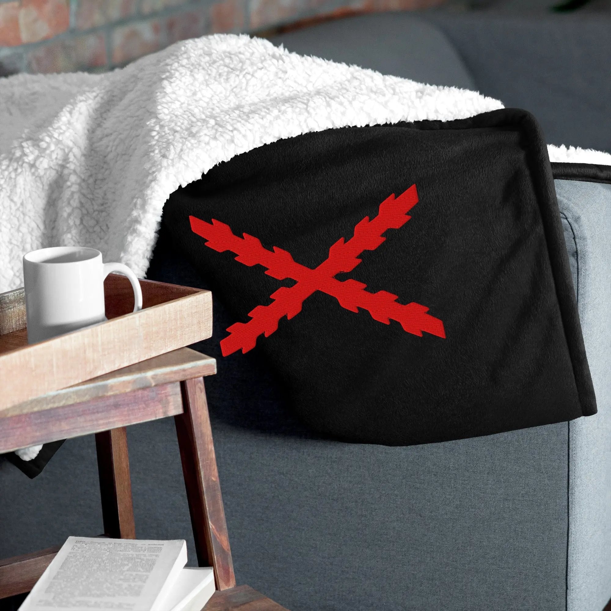 Comprar Manta borreguillo premium Cruz de Borgoña La Flamenca de Borgoña Bandera España