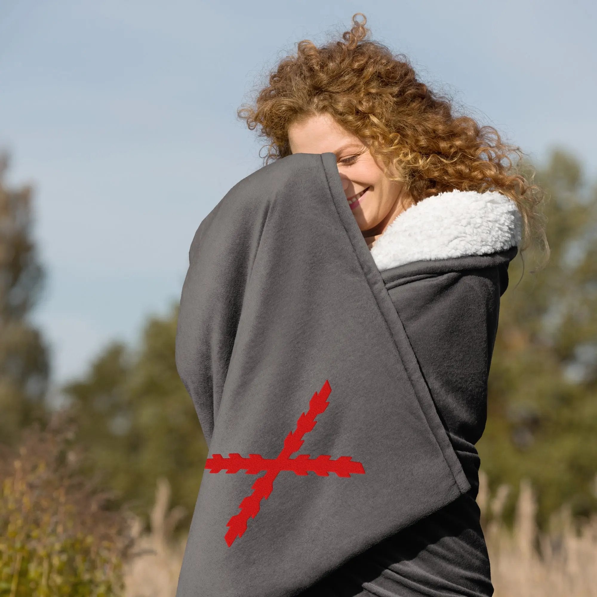 Comprar Manta borreguillo premium Cruz de Borgoña La Flamenca de Borgoña Bandera España