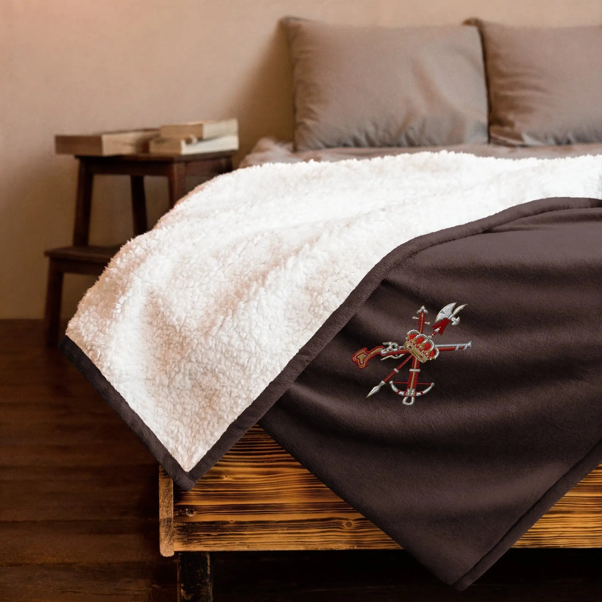 Comprar Manta borreguillo premium Legión española La Flamenca de Borgoña Bandera España
