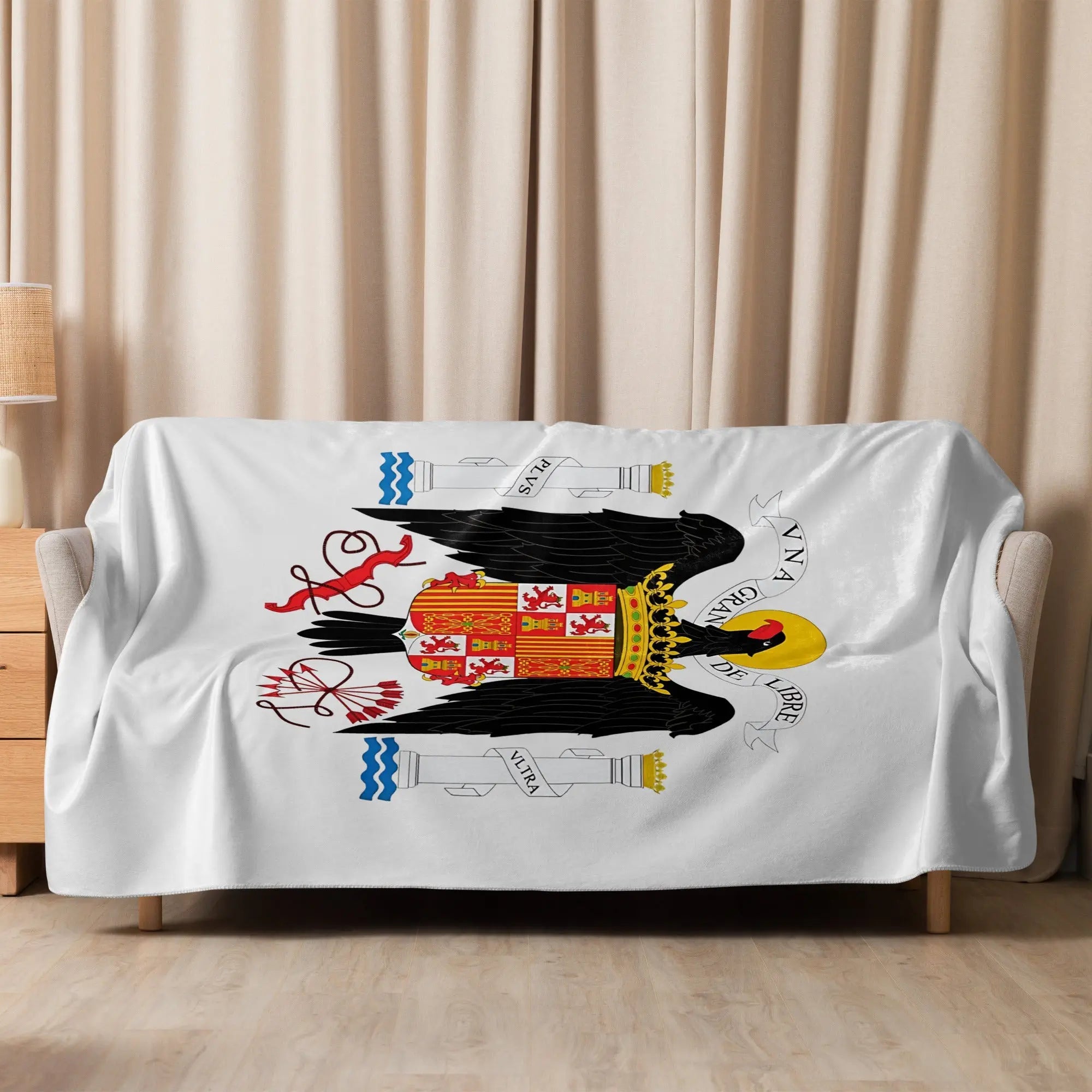 Comprar Manta sherpa Águila San Juan - gris La Flamenca de Borgoña Bandera España
