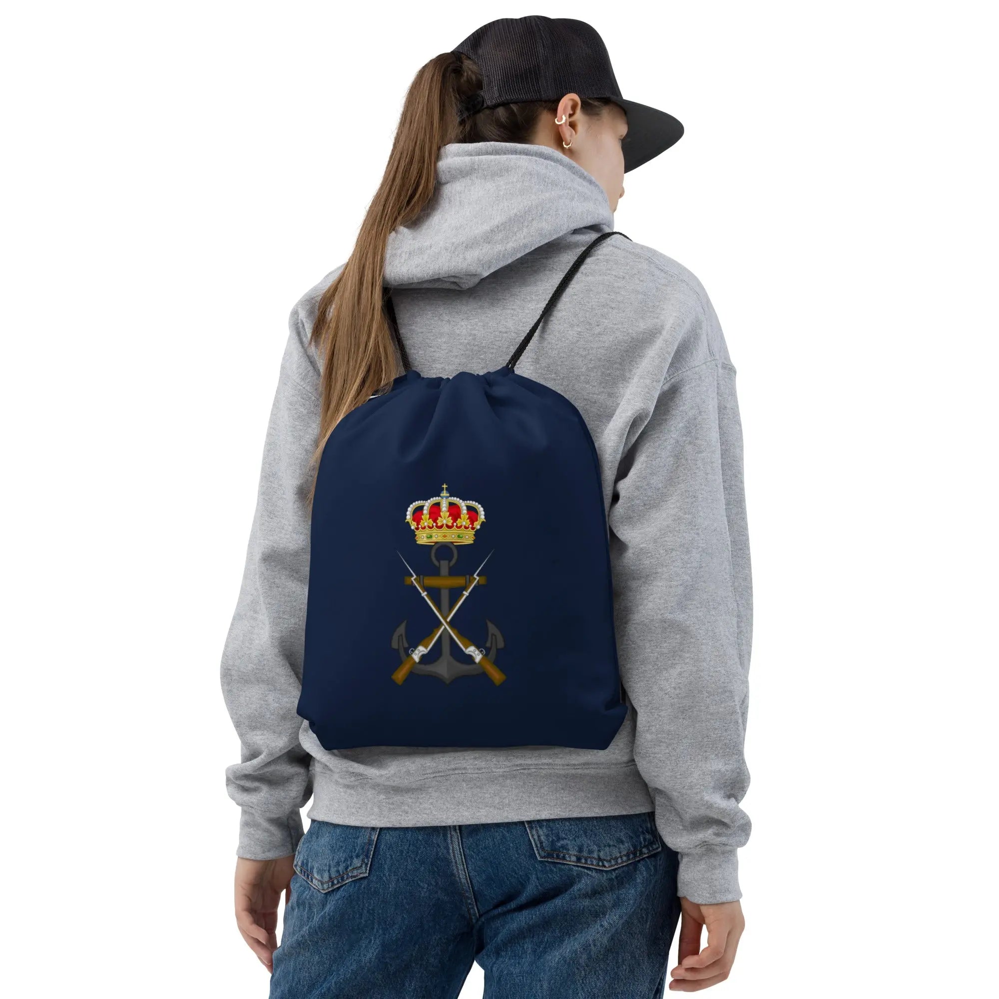 Comprar Mochila con cordones Infantería de Marina Bandera España La Flamenca de Borgoña Patricia Muñoz VOX