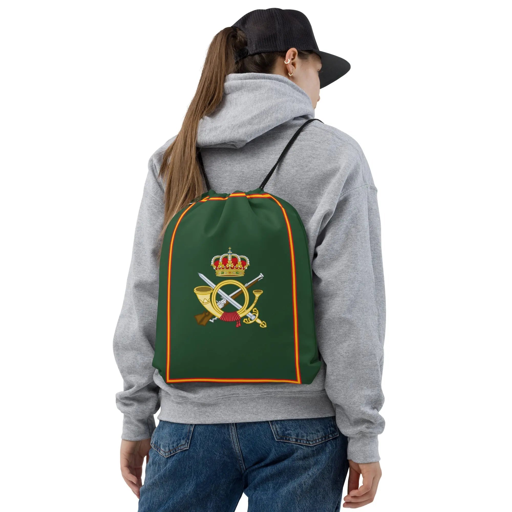 Comprar Mochila con cordones Infantería de Tierra Bandera España La Flamenca de Borgoña Patricia Muñoz VOX