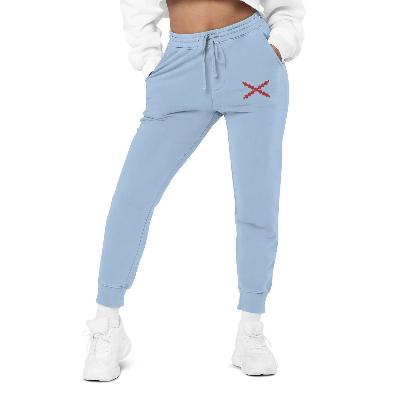 Comprar Pantalón de deporte Cruz de Borgoña teñido unisex Bandera España La Flamenca de Borgoña Patricia Muñoz VOX