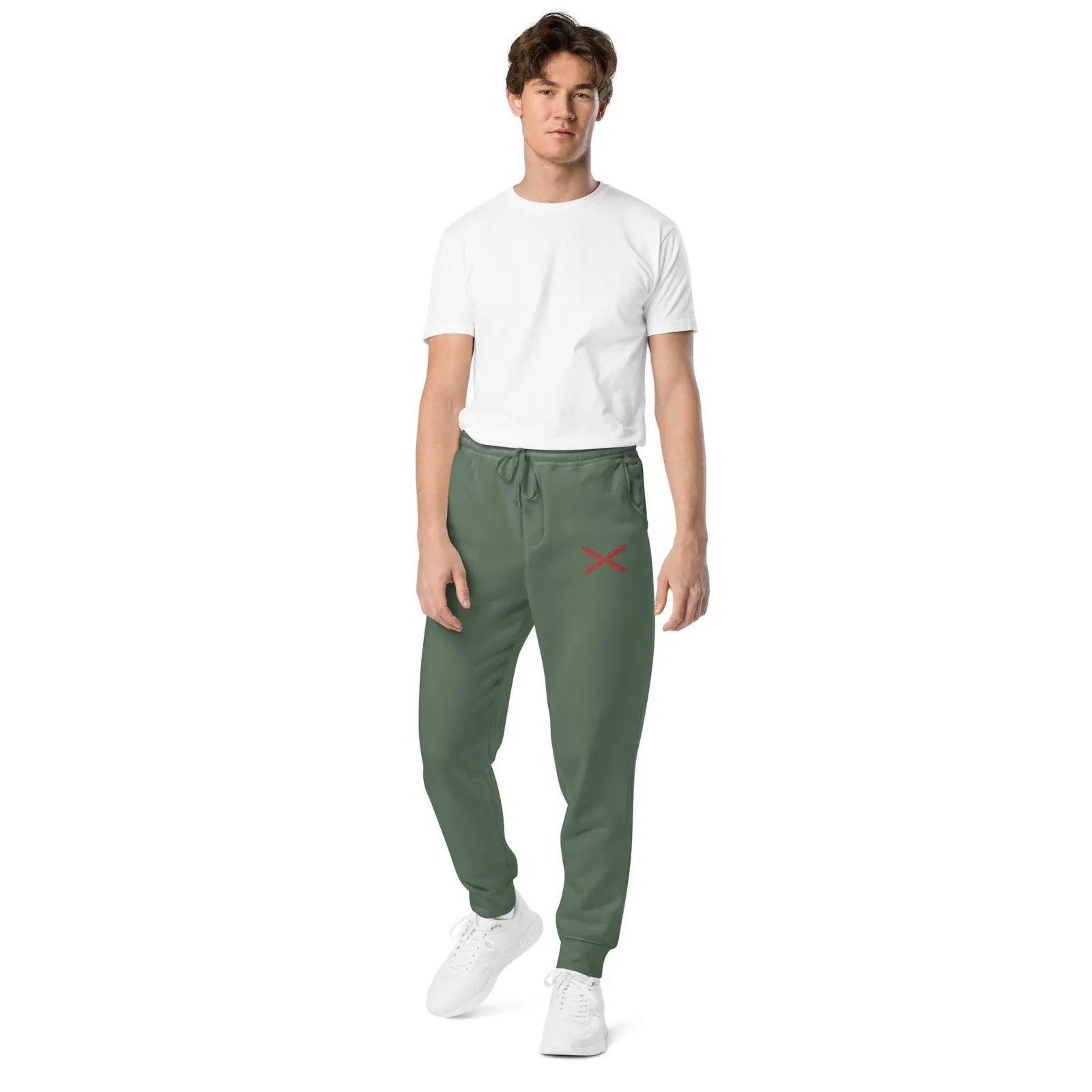 Comprar Pantalón de deporte Cruz de Borgoña teñido unisex Bandera España La Flamenca de Borgoña Patricia Muñoz VOX