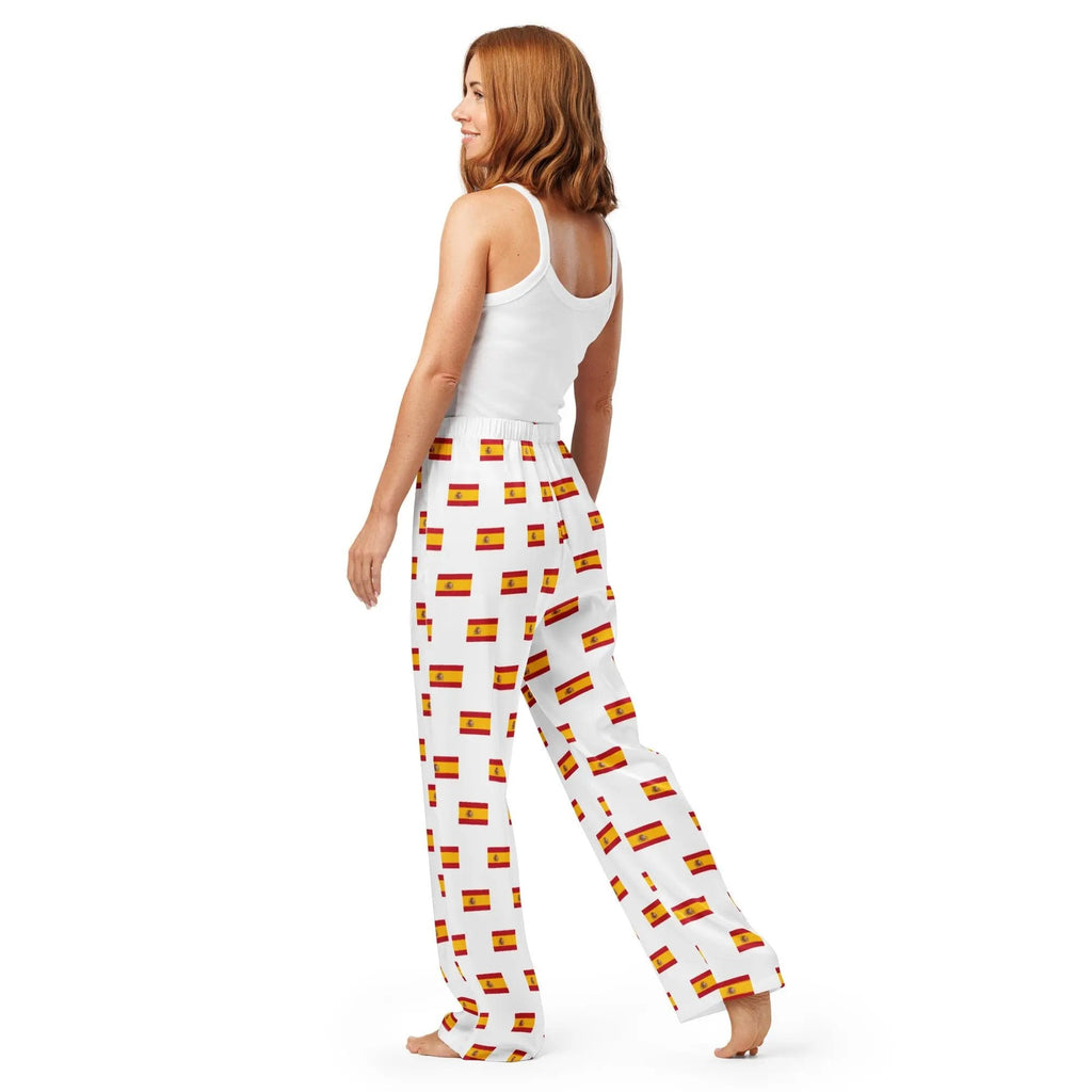 Comprar Pantalón de pijama Blanco Bandera España con ribete La Flamenca de Borgoña Bandera España