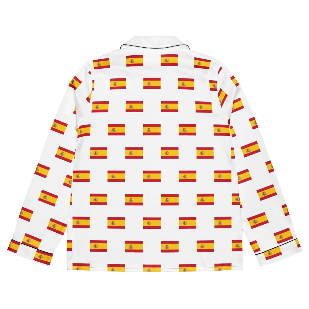 Comprar Pijama de manga larga Blanco Bandera España con ribete La Flamenca de Borgoña Bandera España