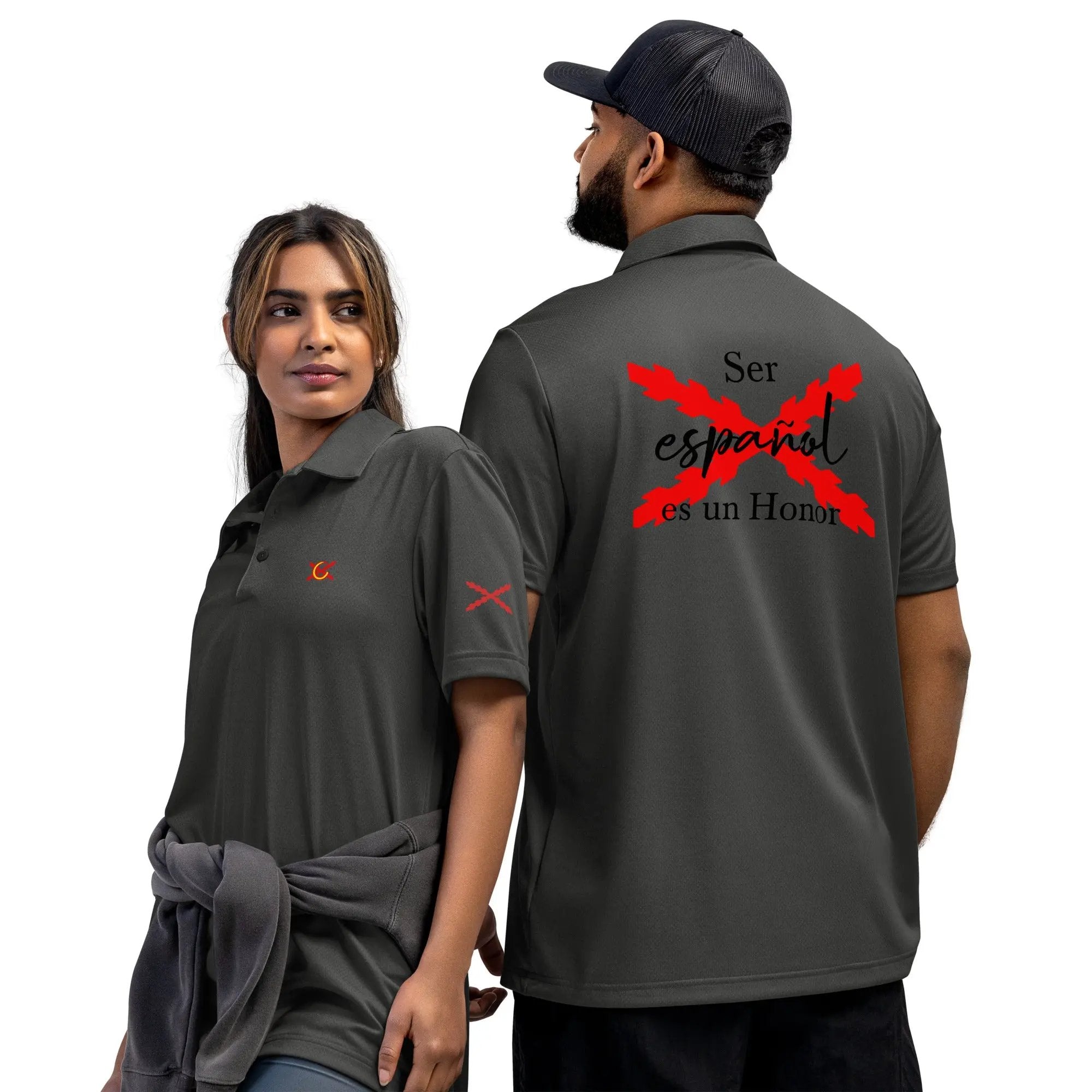 Comprar Polo adidas Space-Dyed "Ser español es un Honor" La Flamenca de Borgoña Bandera España