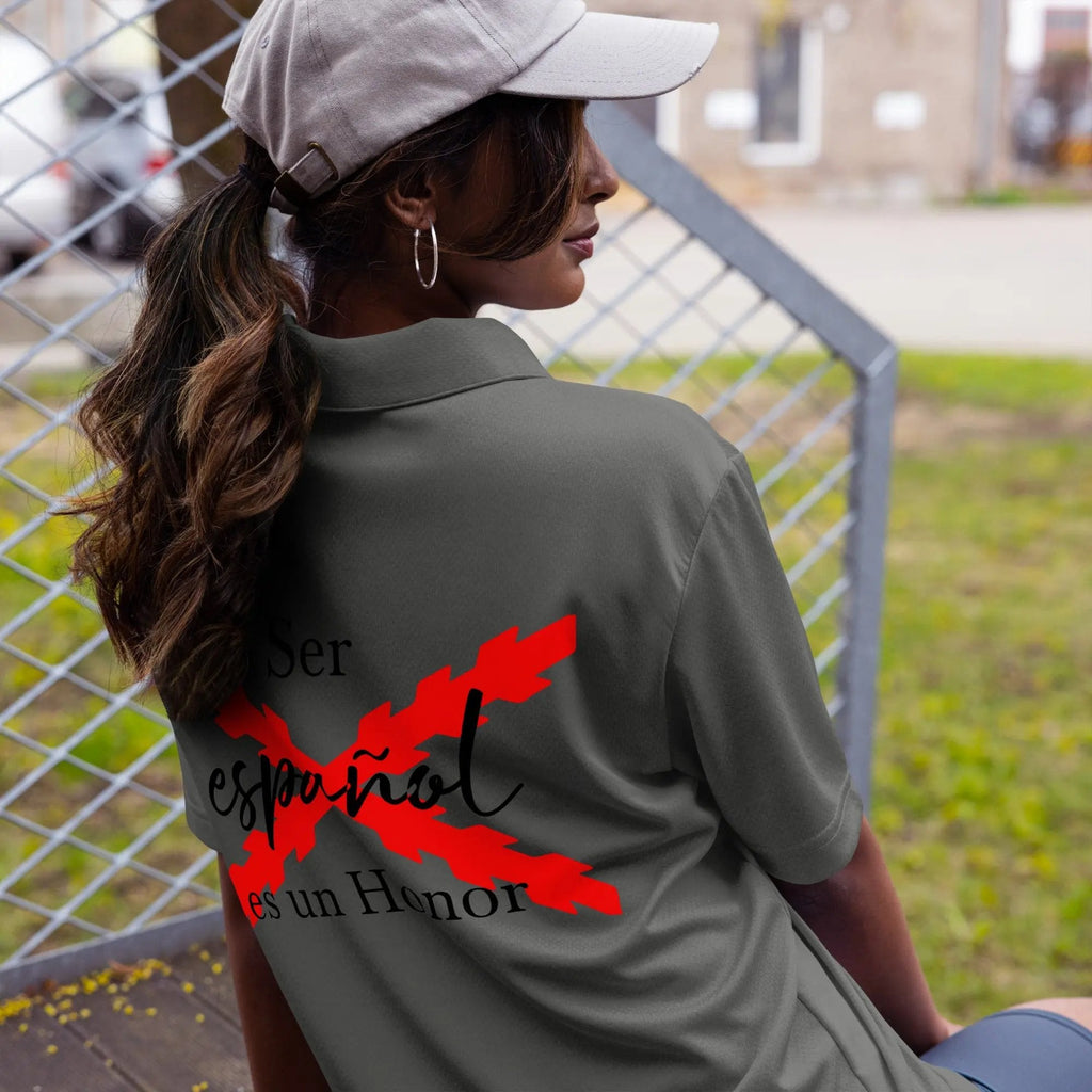 Comprar Polo adidas Space-Dyed "Ser español es un Honor" La Flamenca de Borgoña Bandera España