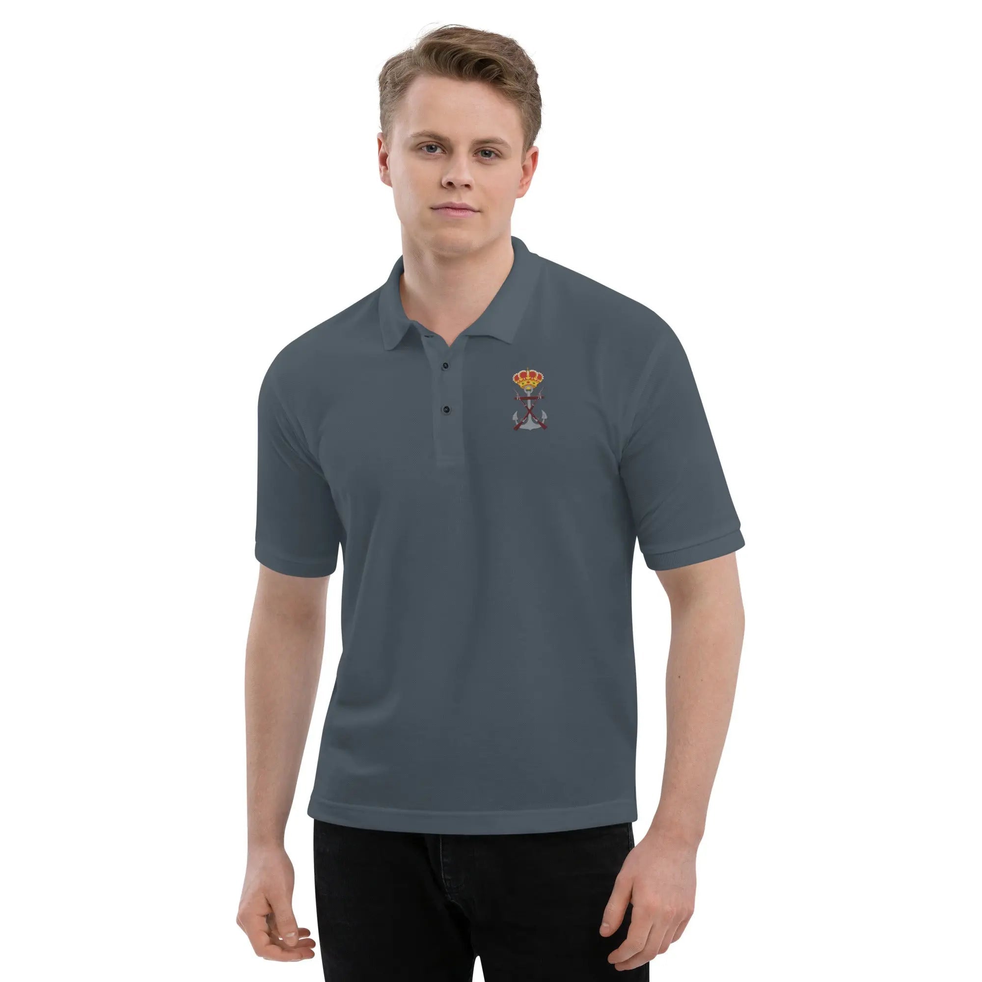 Comprar Polo para hombre premium Infantería de Marina La Flamenca de Borgoña, Bandera de España, Cruz de Borgoña, Patricia Muñoz, VOX