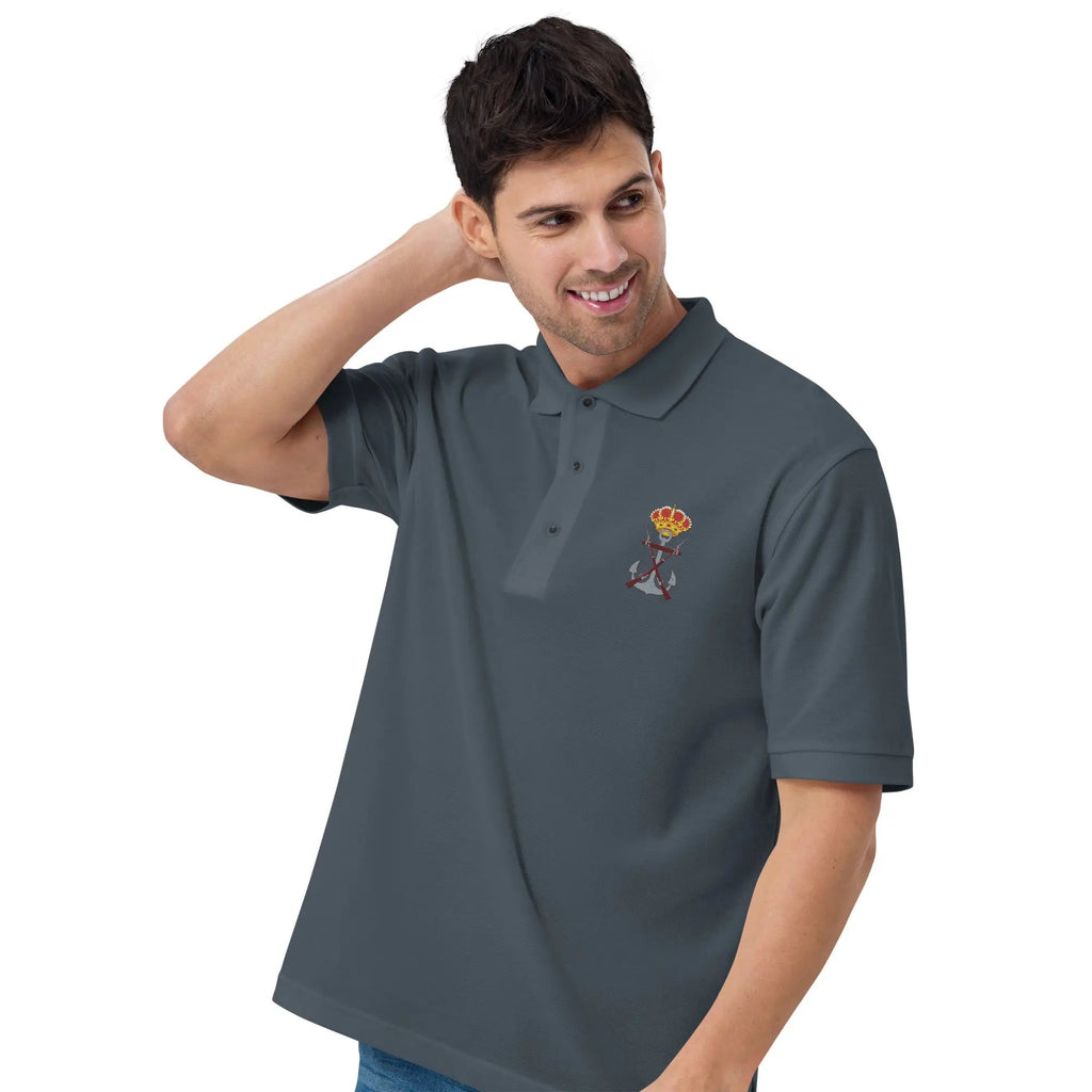 Comprar Polo para hombre premium Infantería de Marina La Flamenca de Borgoña, Bandera de España, Cruz de Borgoña, Patricia Muñoz, VOX