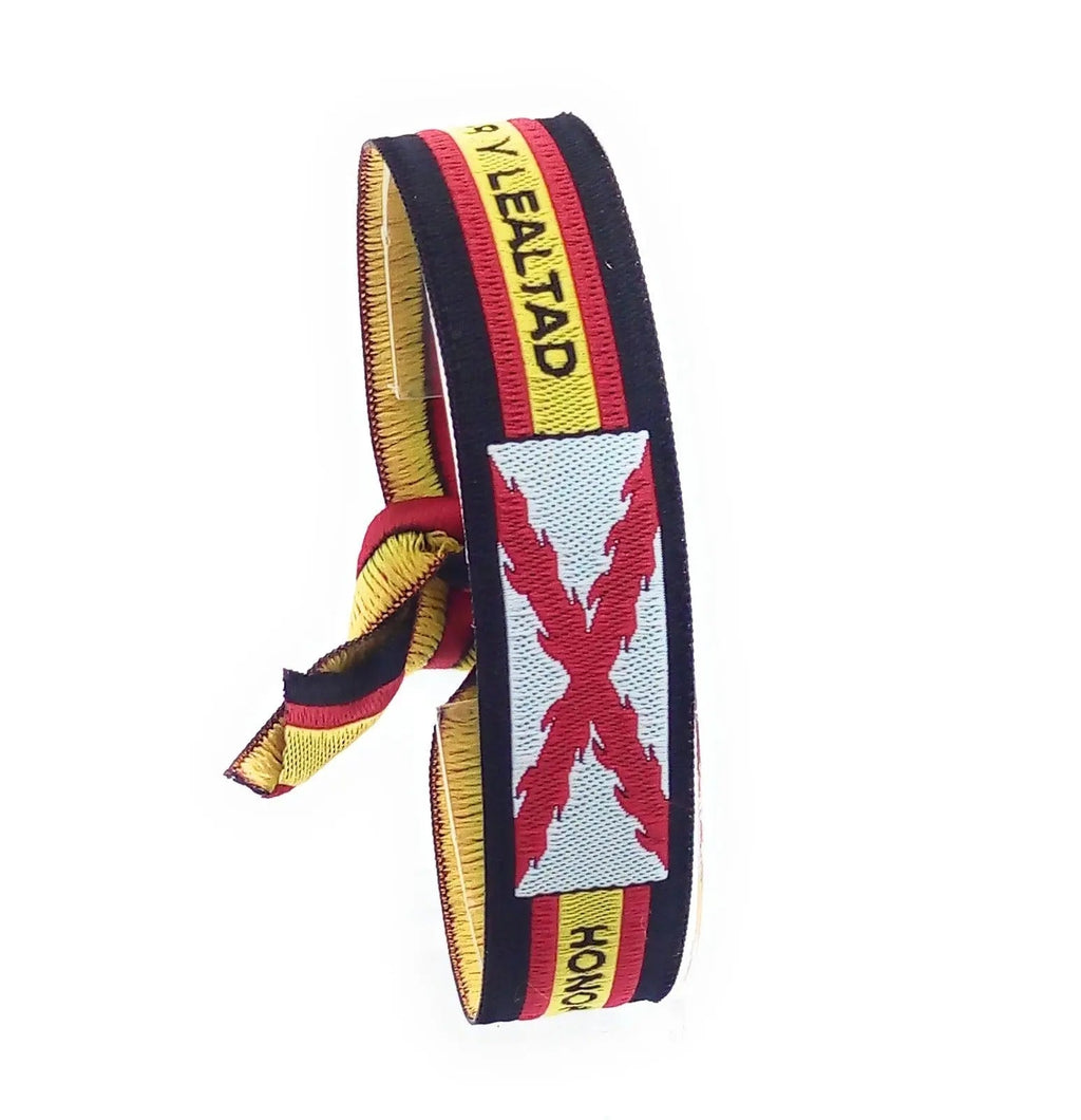 Comprar Pulsera Cruz de Borgoña "Honor, valor y lealtad" Bandera España La Flamenca de Borgoña Patricia Muñoz VOX