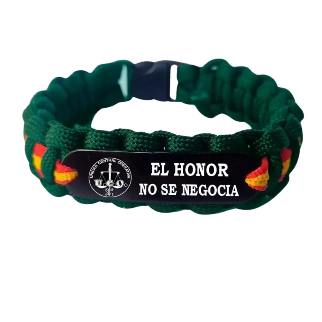 Pulsera paracord Guardia Civil UCO El Honor no se negocia Bandera España