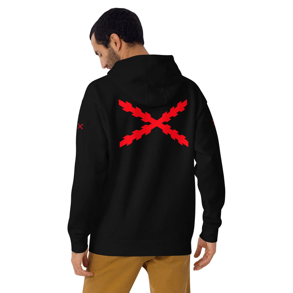 Comprar Sudadera Aspa de Borgoña capucha unisex Bandera España La Flamenca de Borgoña Patricia Muñoz VOX