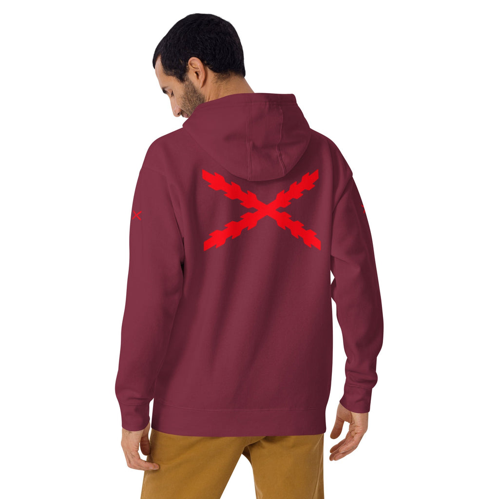 Comprar Sudadera Aspa de Borgoña capucha unisex Bandera España La Flamenca de Borgoña Patricia Muñoz VOX
