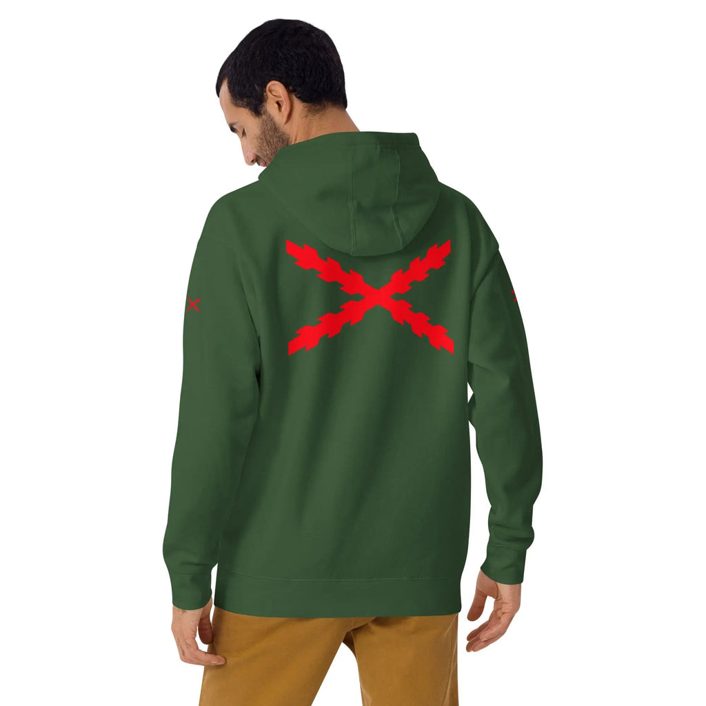 Comprar Sudadera Aspa de Borgoña capucha unisex Bandera España La Flamenca de Borgoña Patricia Muñoz VOX
